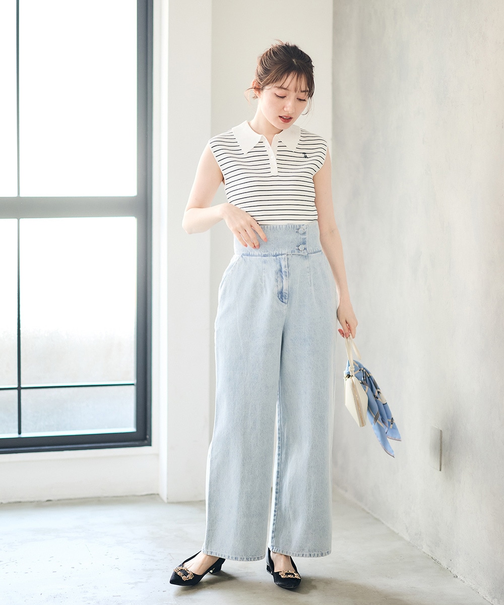 SALE】ハイウエストワイドデニムパンツ - 12Twelve Agenda(トゥエルブ