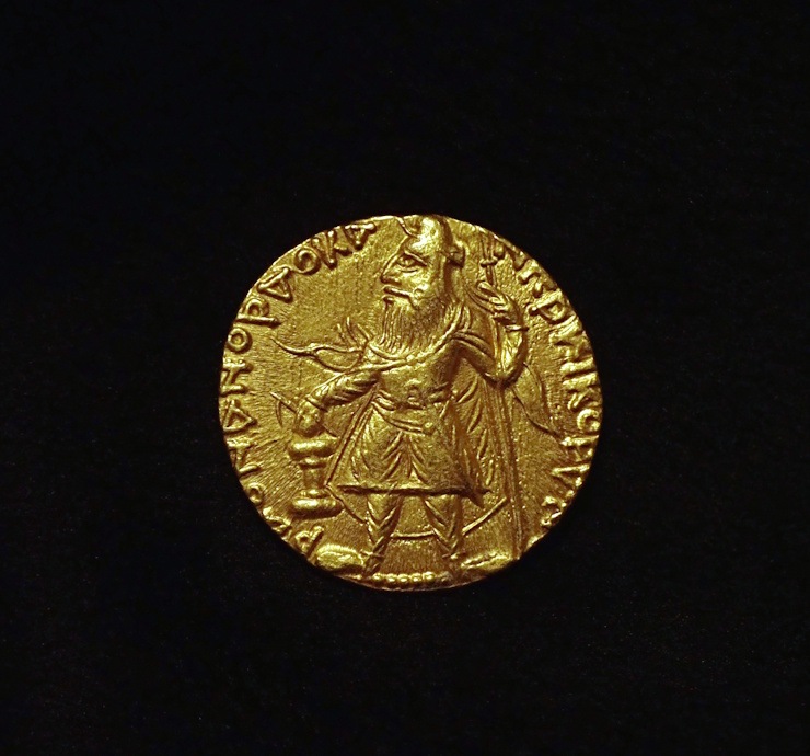 古代インド、クシャン朝、カニシカ王のディナールR | アンティーク