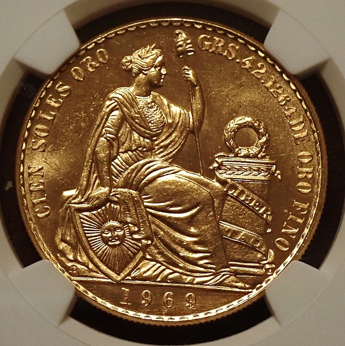 ペルー100ソル、特年1969年MS65高鑑定 | アンティーク・コイン