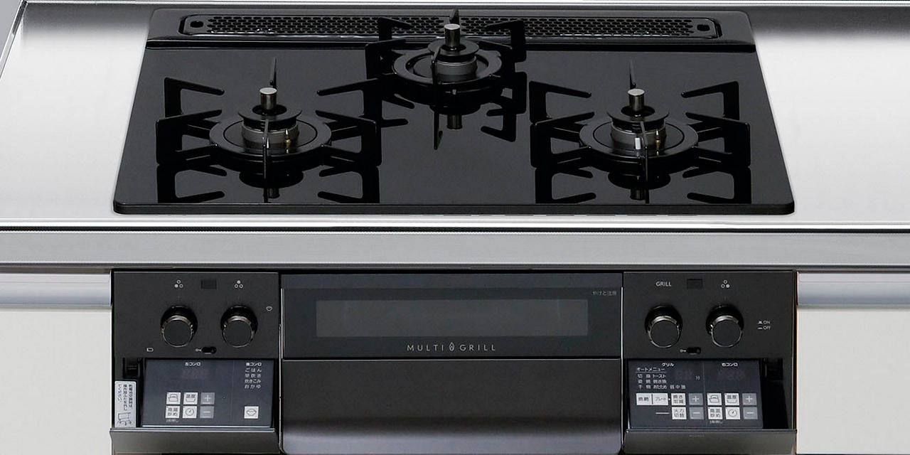 ガスコンロ ハーマン製（LIXIL） H3635K1W1K 間口60cm 3口コンロ