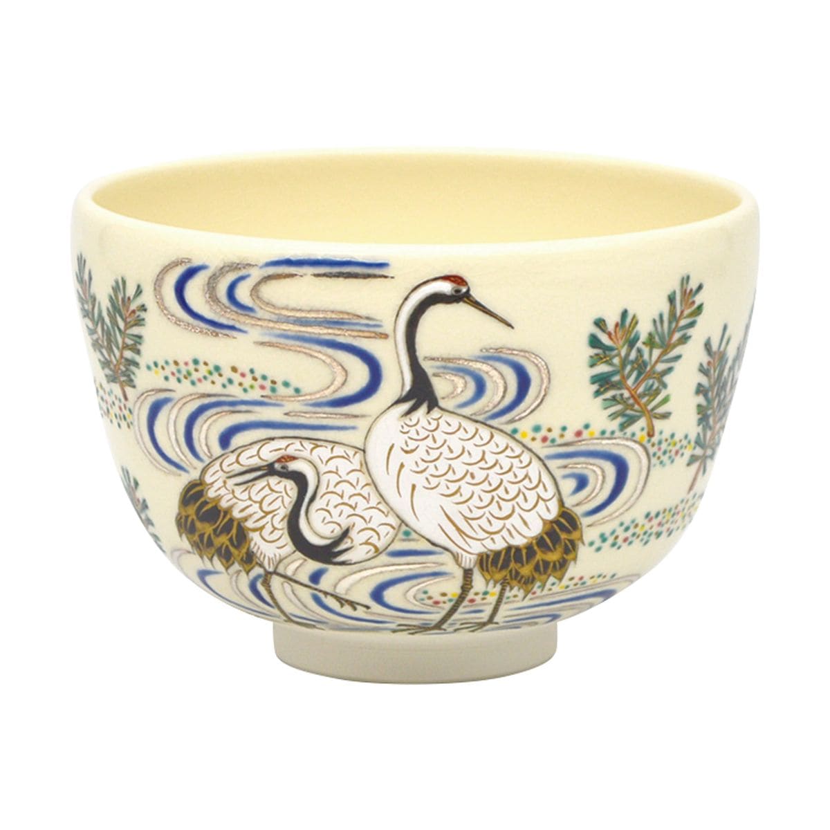 茶碗 仁清 双鶴 田中万祥作 (桐箱） | すべての商品 | |茶道具通販 お