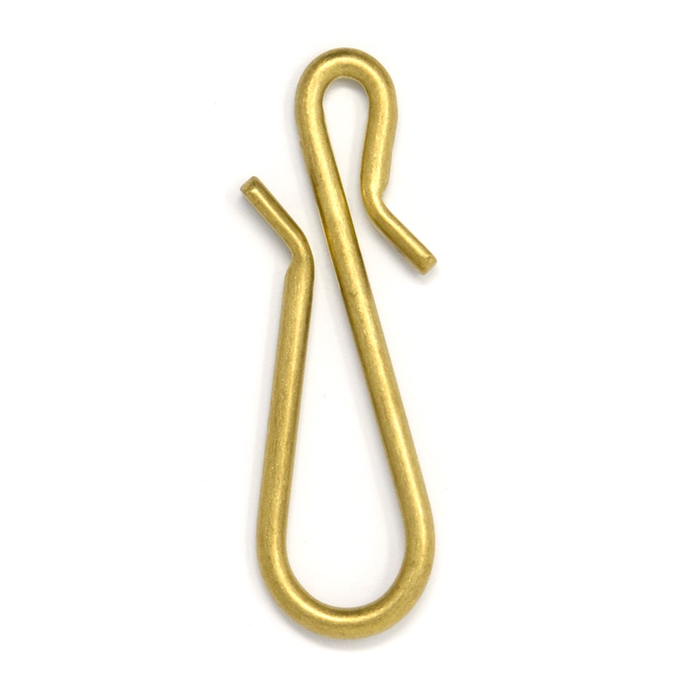 H768 / M-8 丸線 S字フック / 真鍮無垢 〈2個〉:がまぐち口金・各種