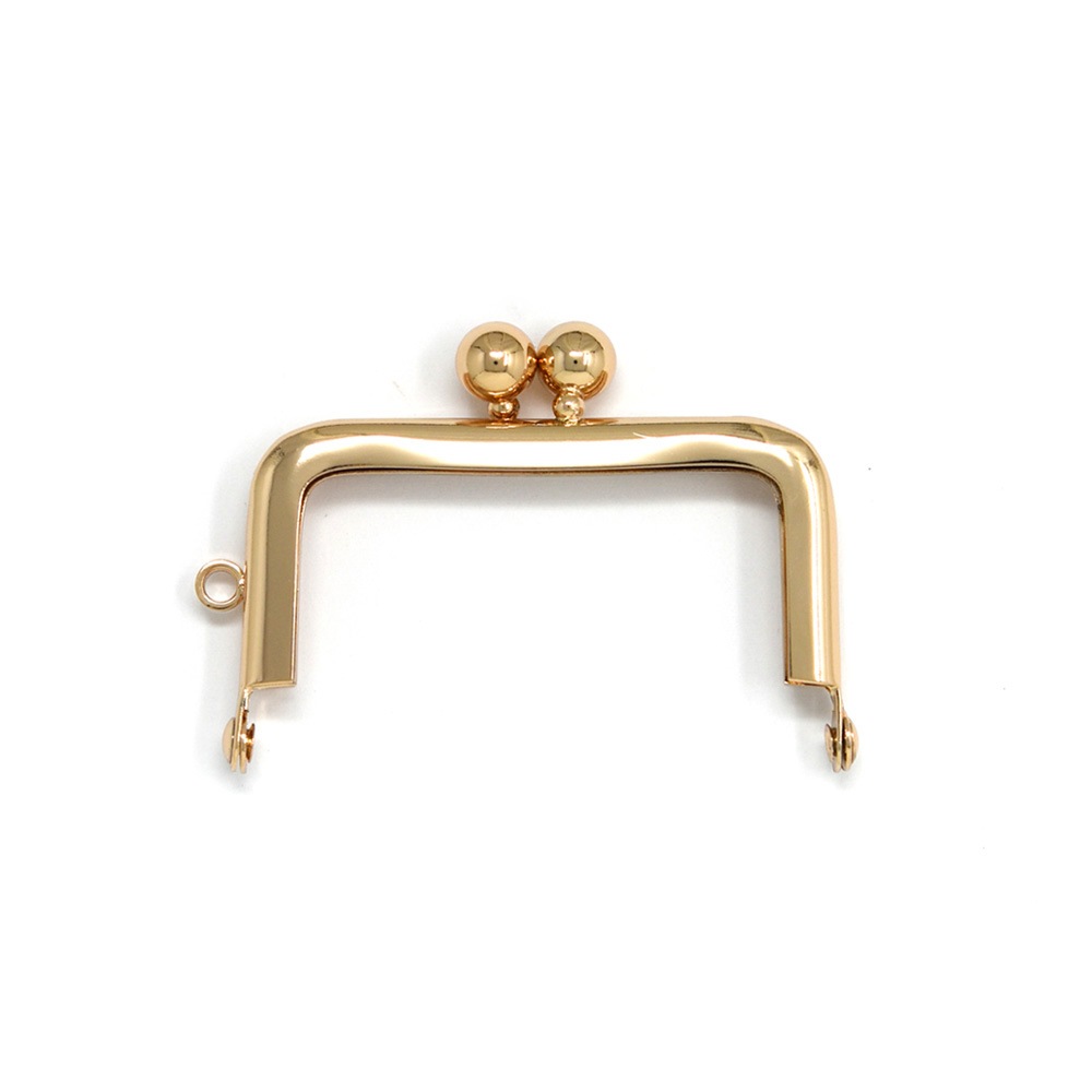 F129 / 5.4cm 角丸型 がまぐち口金 親子玉 / G［1～9本］:がまぐち口金