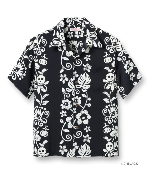 Lot No. SS38806 / RAYON HAWAIIAN SHIRT “HAWAIIAN SKULL BORDER