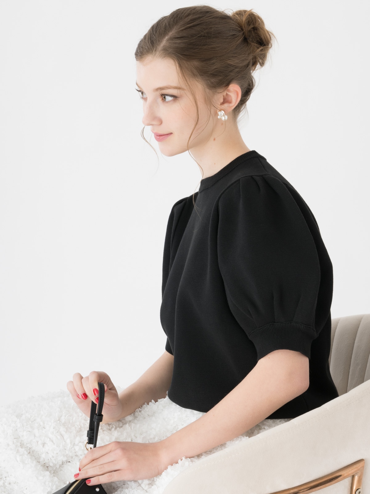 TSURU by MARIKO OIKA ネイビー 半袖トップス 36 TSURU by Mariko