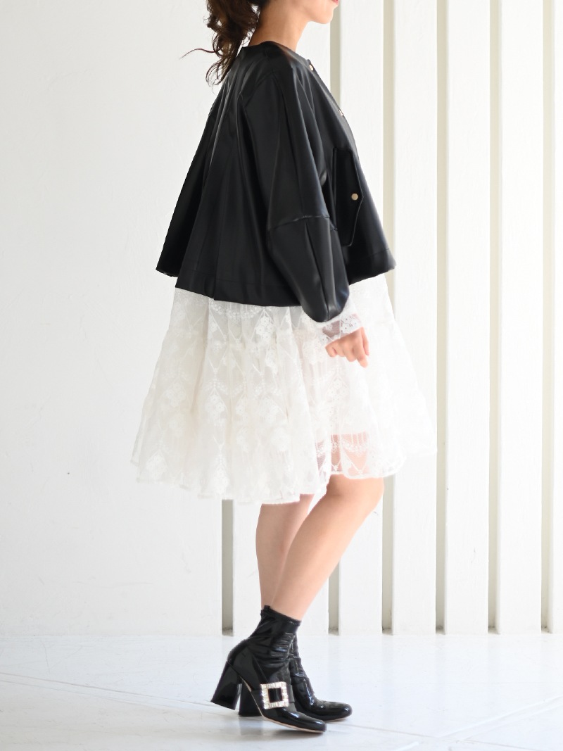 プリーツレザーライクジャケット | Outer | | TREFLE＋1（トレフル