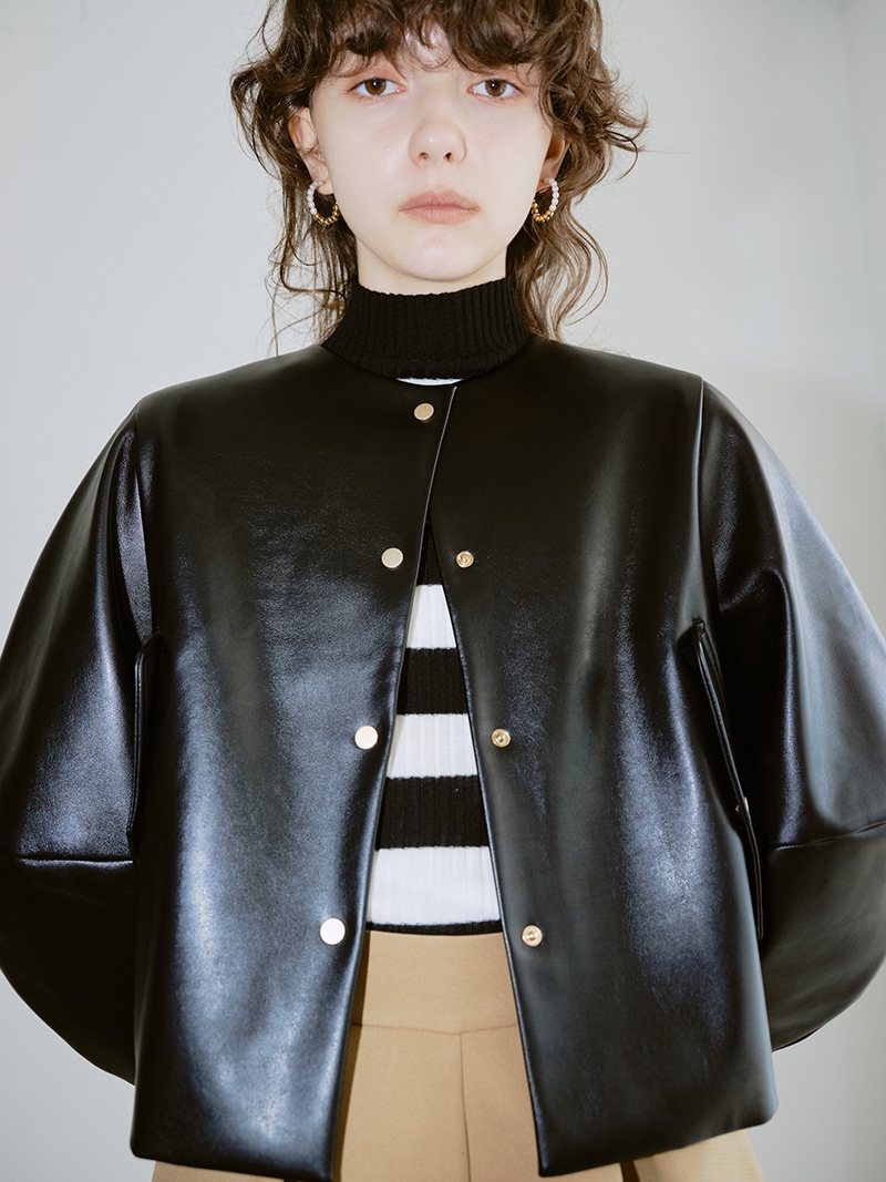 プリーツレザーライクジャケット | Outer | | TREFLE＋1（トレフル