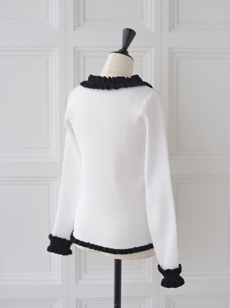 フリルスクエアニット | Tops,トップス | | TREFLE＋1（トレフルプラス