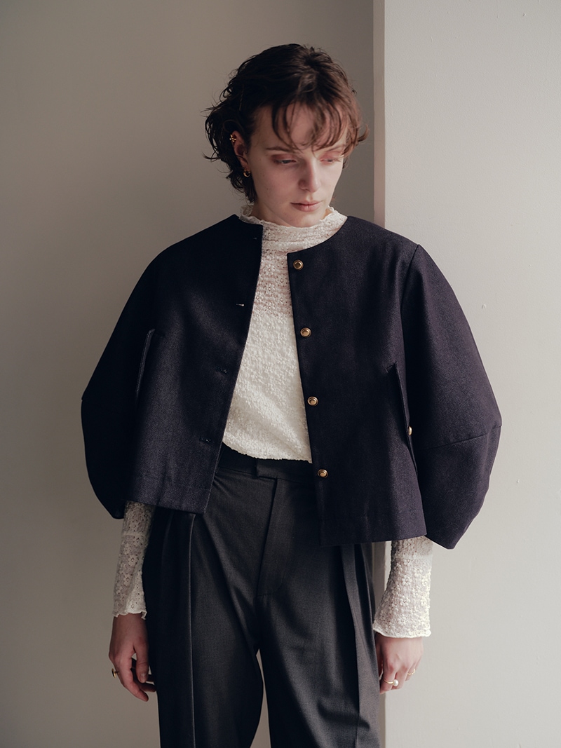 プリーツデニムジャケット | Outer | | TREFLE＋1（トレフルプラスワン）