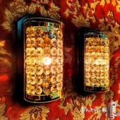 高品質 壁掛 シャンデリア 2個セット 木枠土台 ゴールドメッキ 金華山