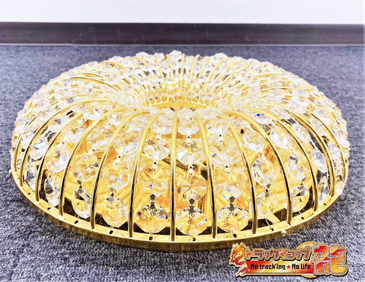 天吊り Φ35cm かぼちゃ型 シャンデリア 小 BA15S口金 フルゴールド