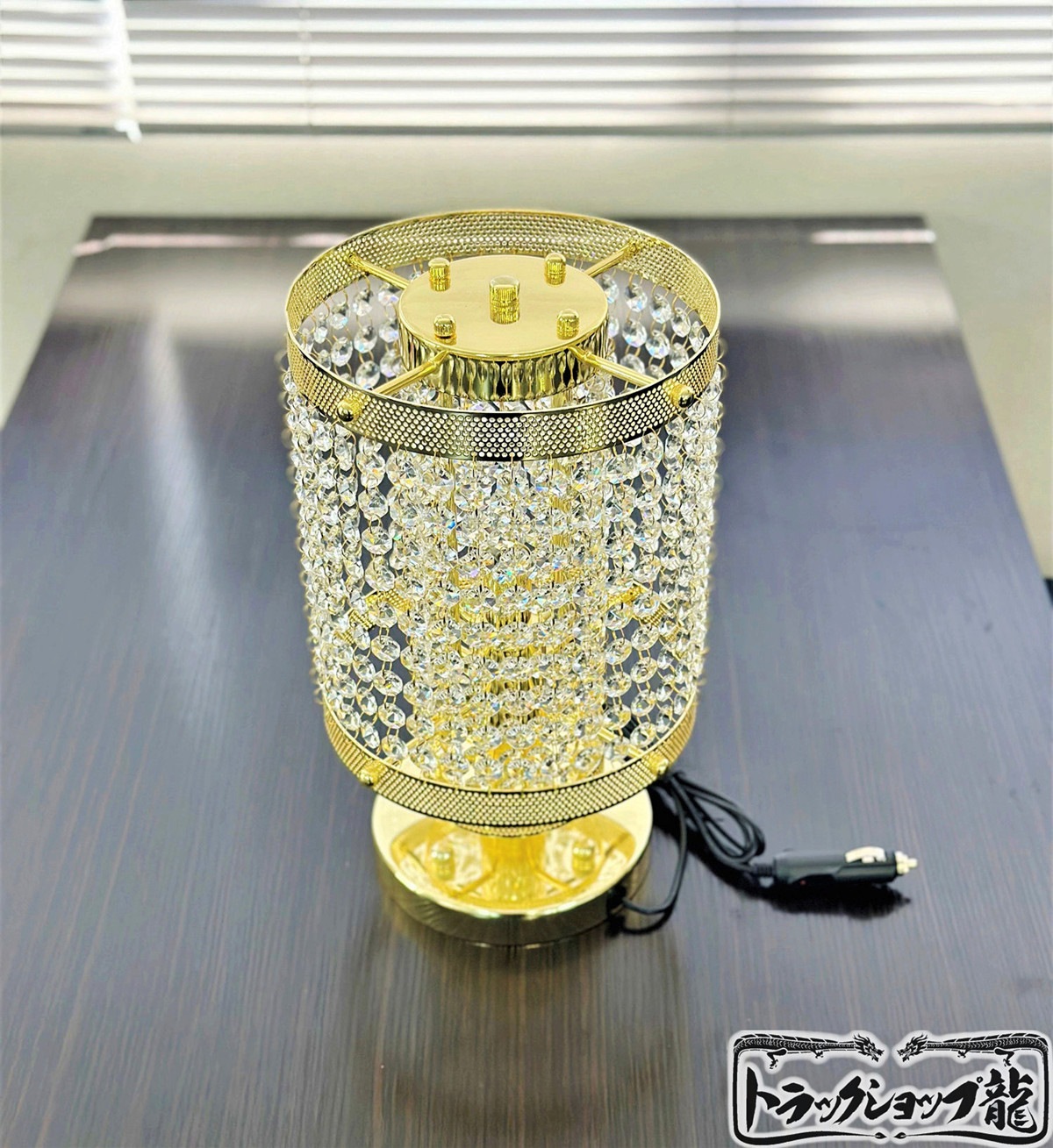 新品 円柱 スタンド シャンデリア 中 フルゴールドメッキ E12口金仕様