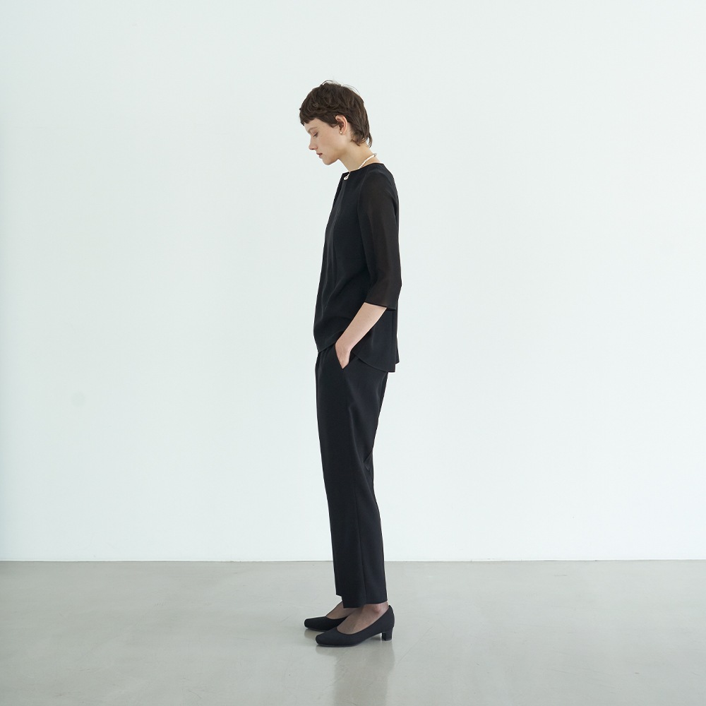 HIROMI YOSHIDA Black 1208424]ロングジャケット×ブラウス×ストレート