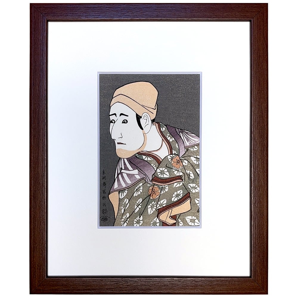 東洲斎写楽「八代目森田勘弥の駕籠駕籠舁鶯の次郎作」小型・ミニ浮世絵