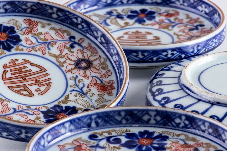 伊万里 古伊万里 大聖寺伊万里 なます皿 色絵 金襴手 5客 大聖寺伊万里