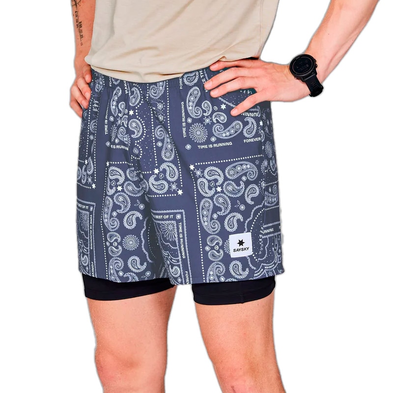 セイスカイ SAYSKY ペイズリー ペース 2 in 1 ショーツ 5インチ