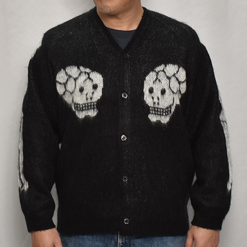 Towncraft×US/Souvenir Skull Cardigan（タウンクラフト×アス シャギー