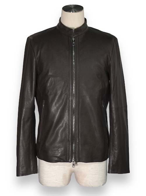 20%OFF シングル レザージャケット ダークブラウン 5351POUR LES