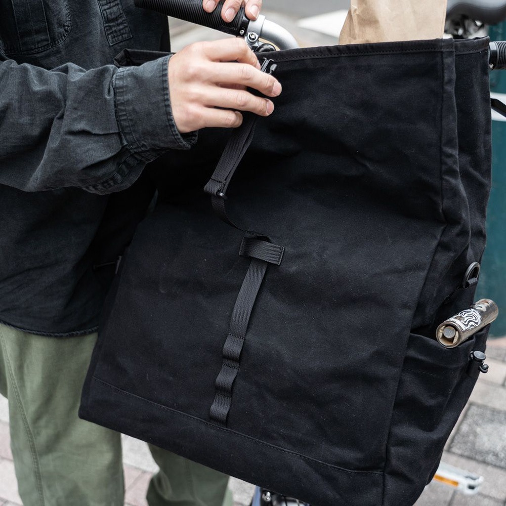 FAIRWEATHER front bag for brompton フレームなし wax black [フェア