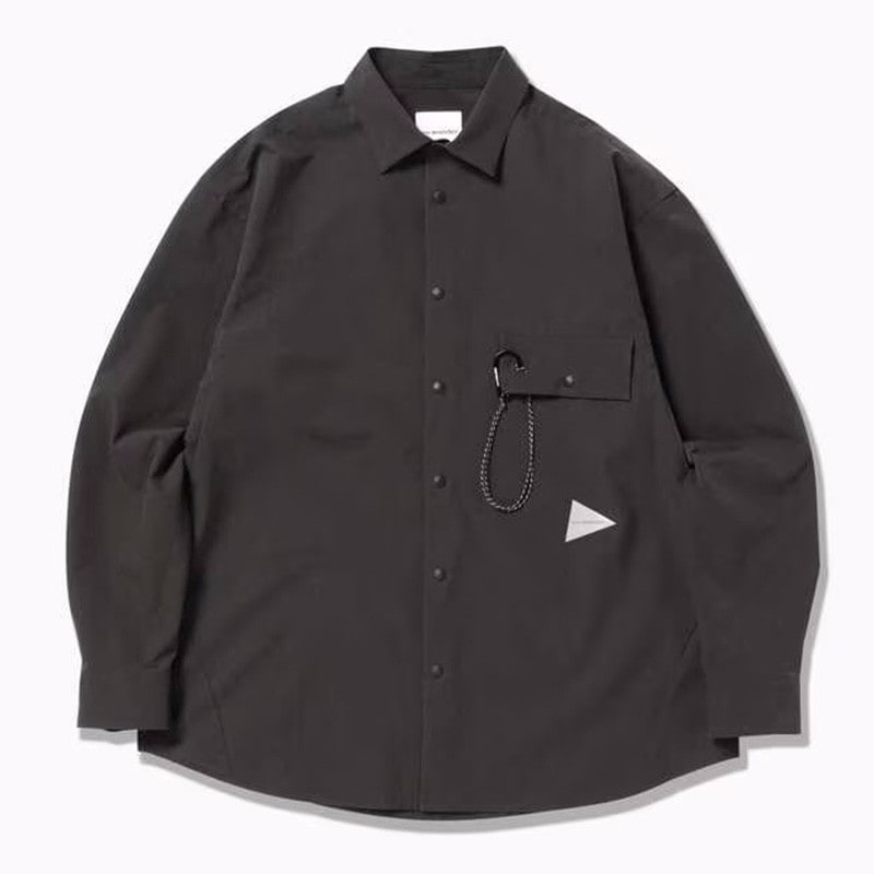 当日出荷可] and wander dry breathable LS shirt charcoal [アンド