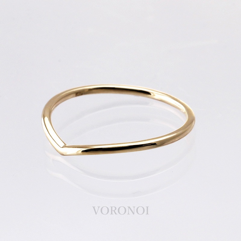 重ねV字リング K18