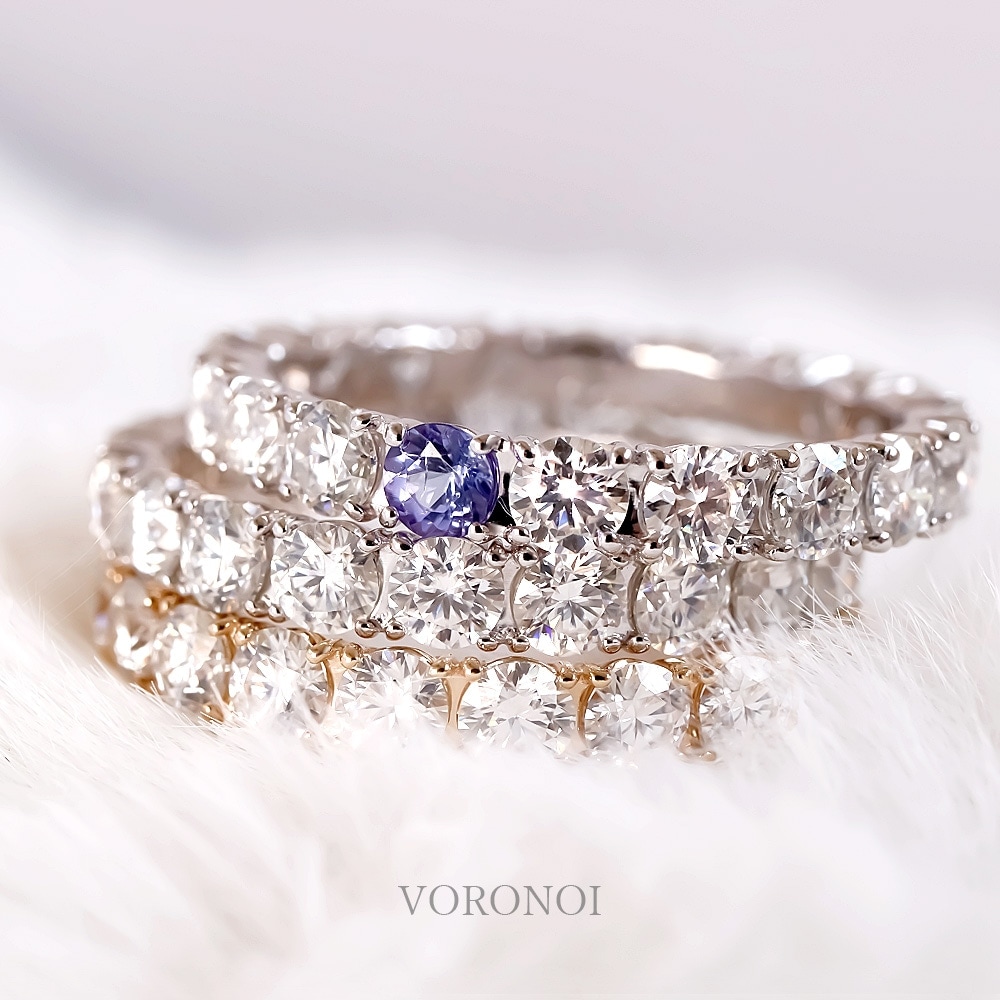 タンザナイト×モアサナイト K10 フルエタニティリング