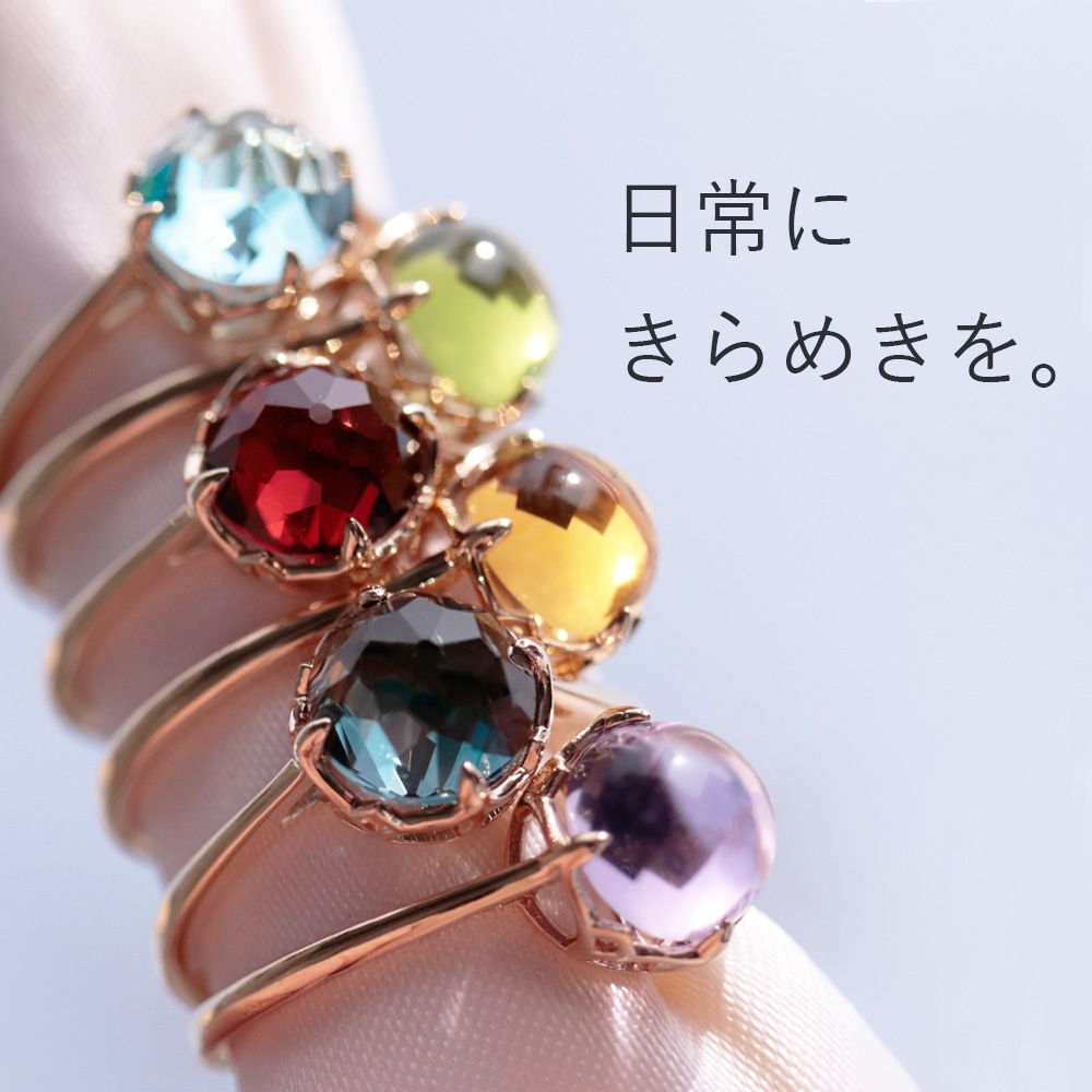 K18 MINAMOリング】天然石×選べる2カット×特許セッティング