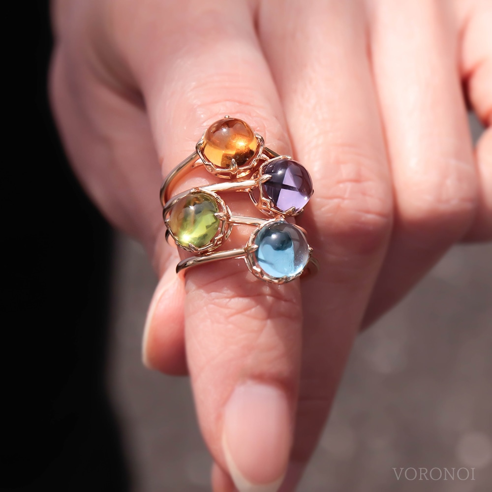 K18 MINAMOリング】天然石×選べる2カット×特許セッティング