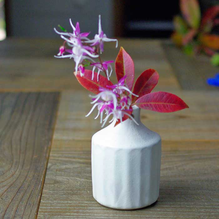 益子焼 しのぎ(鎬) 陶器 花瓶 一輪挿し おしゃれ わかさま陶芸 母の日