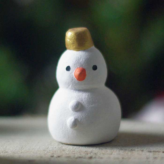 益子焼の雪だるま 【X'masオブジェ/置き物】 クリスマス飾り 卓上