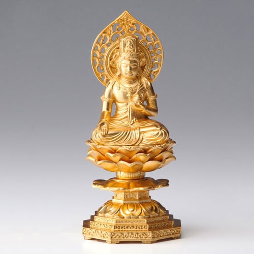 仏像・八体仏 高岡鋳物 虚空蔵菩薩（金箔） 15cm (BZ-002-AGH) 丑・寅