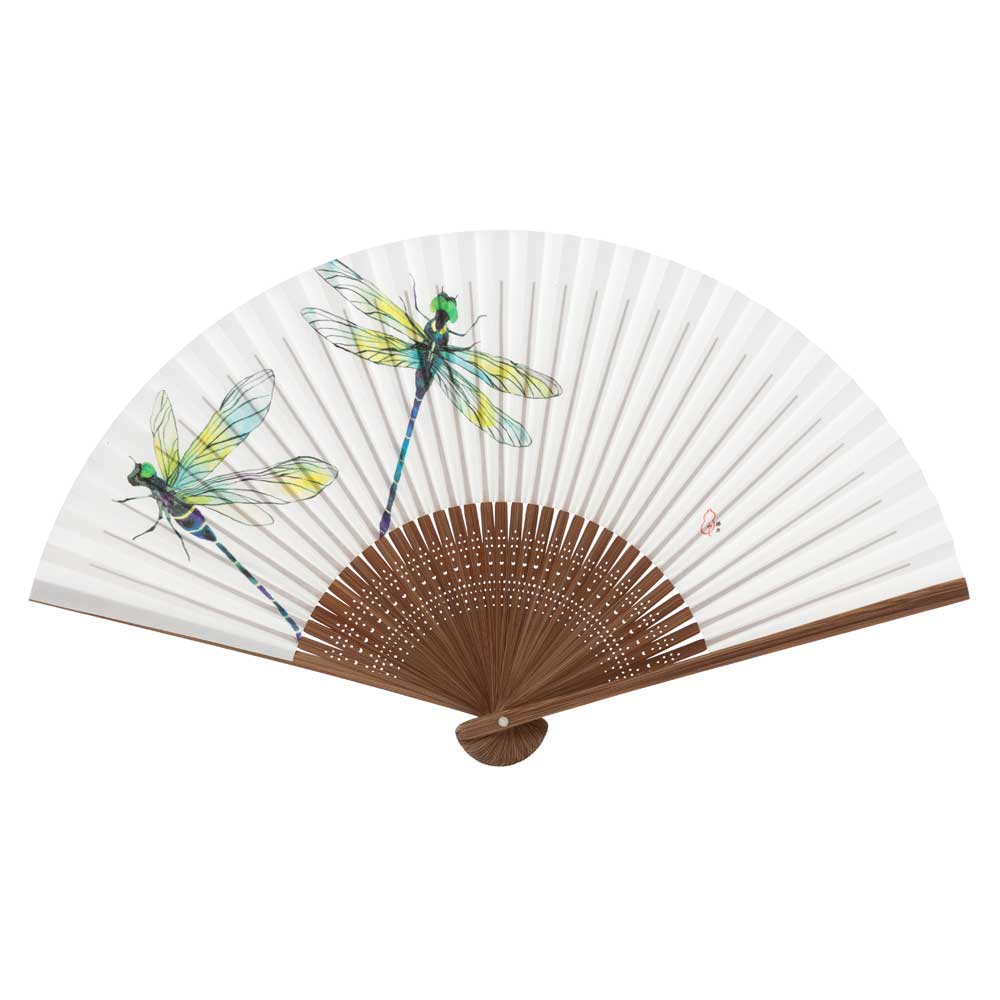 和詩倶楽部 進撃扇 勝虫 とんぼ 和紙の扇子 七寸五分 約23cm 少し