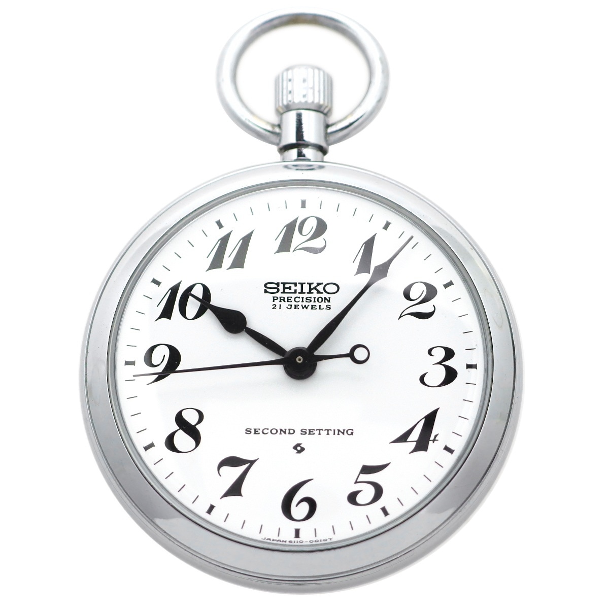 セイコー 鉄道時計 仙鉄 6110-0010 懐中時計 21石 手巻 OH済 昭和50年