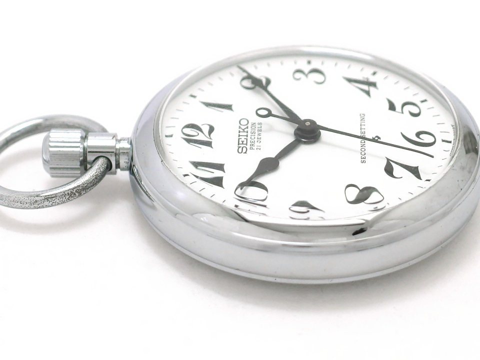 セイコー プレシジョン 懐中時計 6110-0010 鎖つき Cal.6110A 21石 手