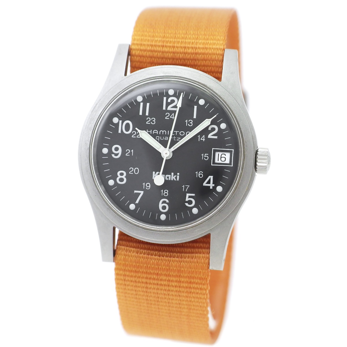 ハミルトン カーキ 9797 33mm ブラック文字盤 ナイロンベルト付き