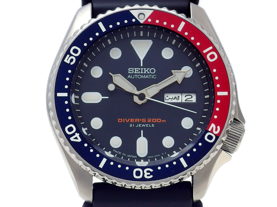 セイコー ダイバーズ 200m SKX009J 7S26-0020 ペプシベゼル 日本製 逆