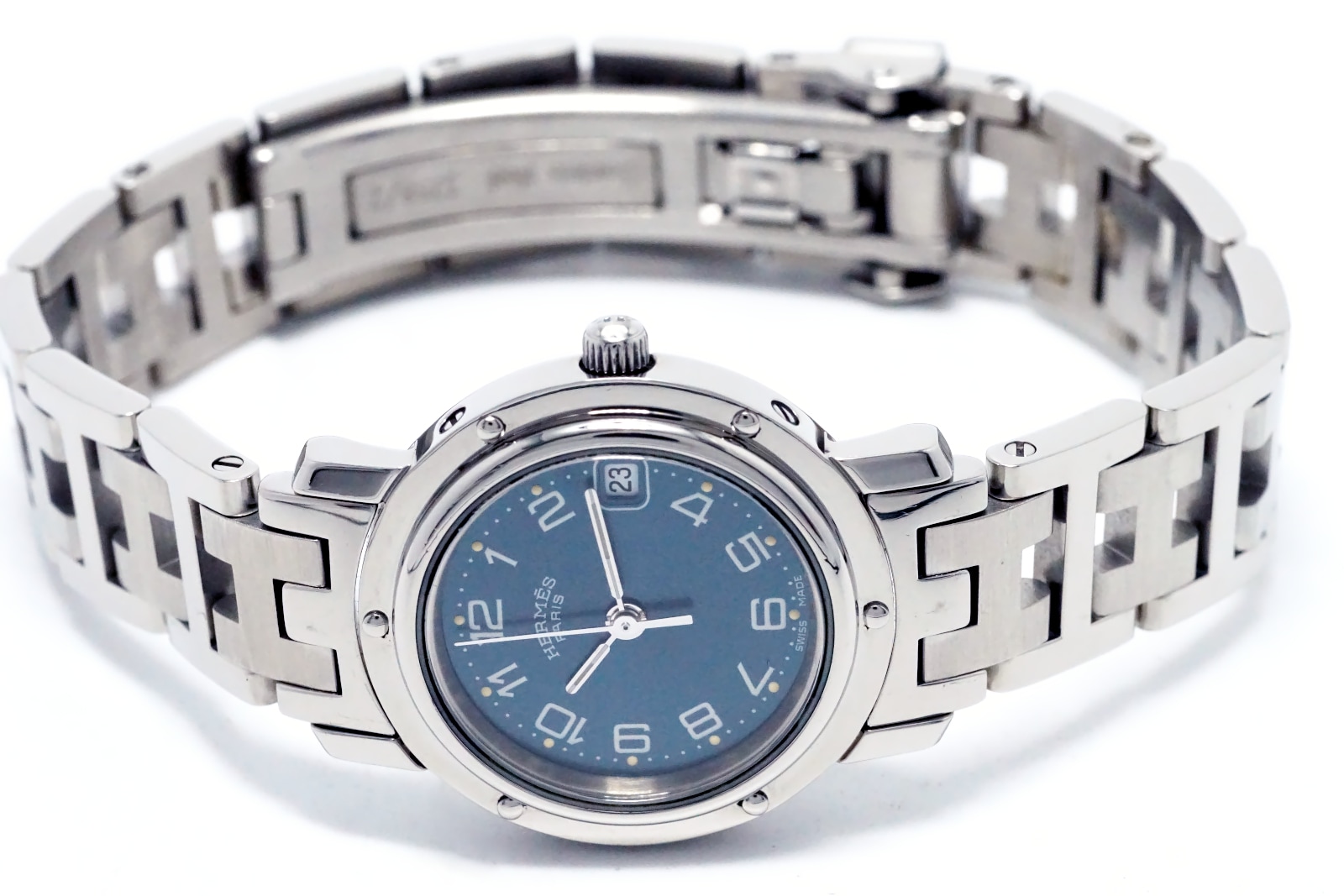 エルメス クリッパー ブルー文字盤 CL4.210 クオーツ レディース USED