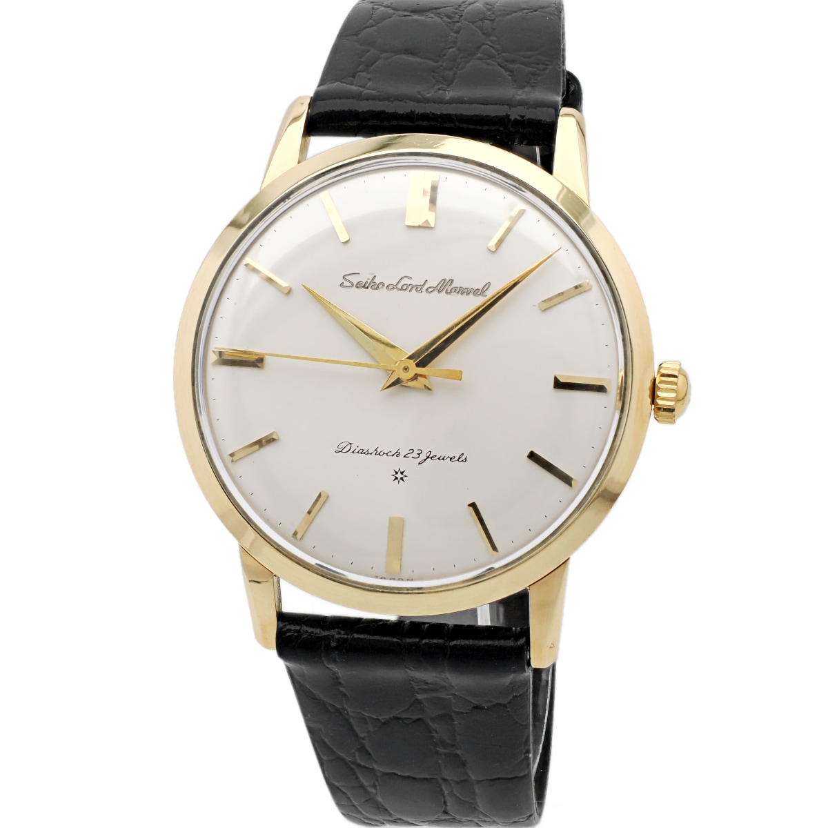 セイコー ロードマーベル J14050 18金無垢 彫り文字 SD文字盤 23石 手巻
