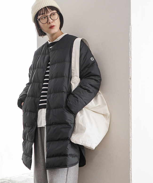 OR-A0602DPL]ORCIVAL(オーチバル/オーシバル)ROUND NECK LONG COAT