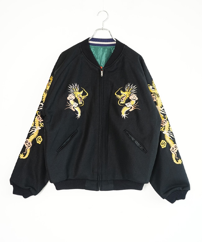 GL15725]gold(ゴールド) WOOL MELTON×ACETATE SOUVENIR JACKET 