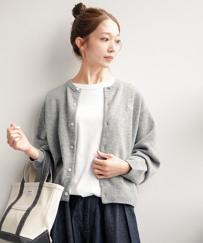 DT-D0031LMW]DANTON(ダントン)CREW NECK CARDIGAN(クルーネック