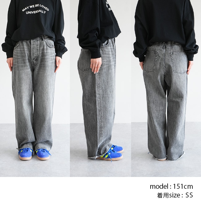 ◇[b1038-1]SOLAMONAT(ソラモナ)5Pルーズストレートイージーデニム