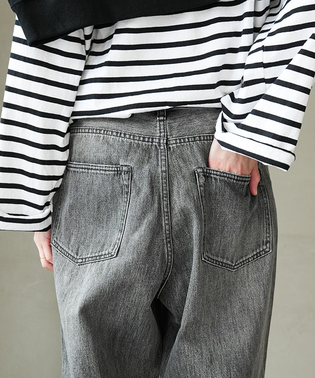 ◇[b1038-1]SOLAMONAT(ソラモナ)5Pルーズストレートイージーデニム