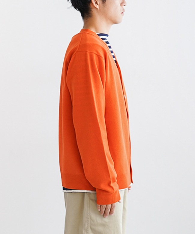 ◇[DT-D0030LMW]DANTON(ダントン) V NECK CARDIGAN ラムウールVネック