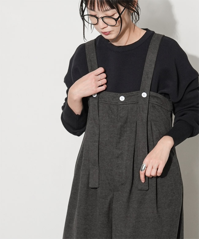 452-96051]CYNICAL(シニカル) 起毛ジャージータックサロペパンツ