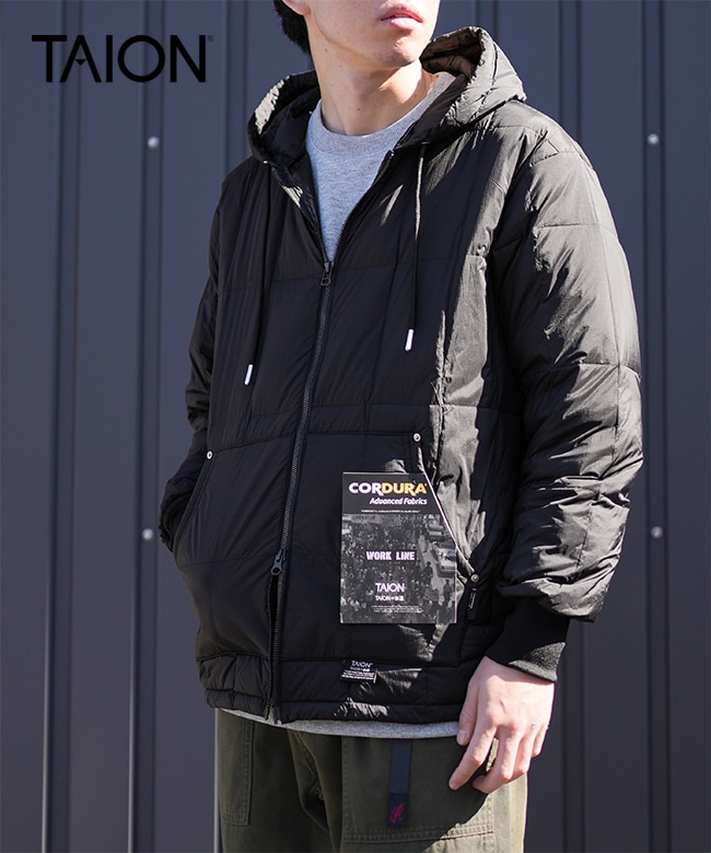 TAION-106WZWK]TAION(タイオン) ワーク Wジップリブ ダウンパーカー