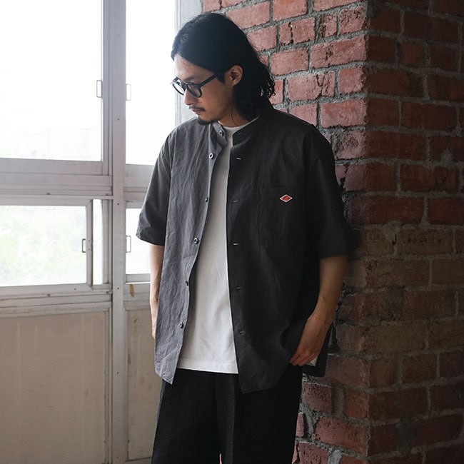 ◇[JD-3788SCL]DANTON(ダントン) BAND COLLAR SHIRT S/S(バンドカラー