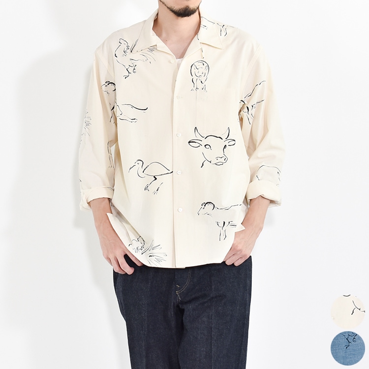 241OJ-SH03)OLD JOE(オールドジョー)ORIGINAL PRINTED OPEN COLLAR