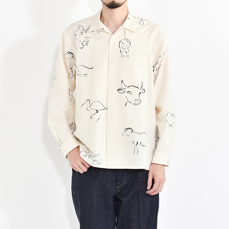 241OJ-SH03)OLD JOE(オールドジョー)ORIGINAL PRINTED OPEN COLLAR