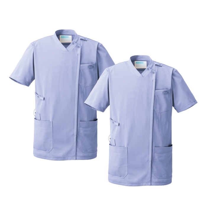 KAZEN] KZN715 スクラブジャケット半袖(男女兼用) 2枚セットー医療白衣